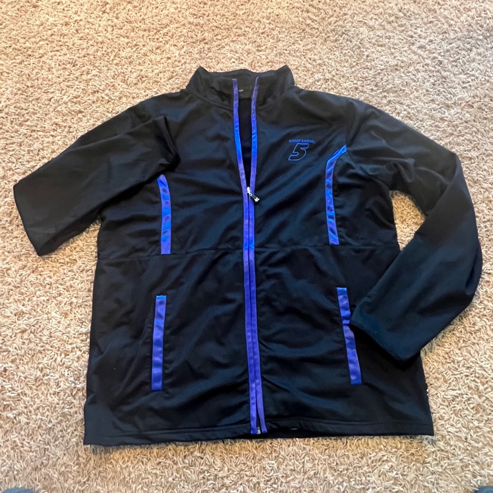 Chase Authentics NASCAR Kasey Kahne 5 Full Zip Track Jacket Black Blue Mens LG - Picture 2 of 4